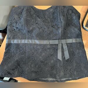 Lane Bryant Black Lace Corset Top Strapless Dressy Sexy Size 14 NWT